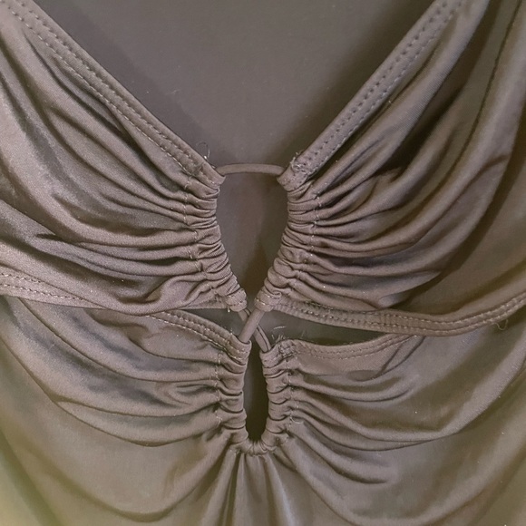 Out From Under Black Ruched Women's bodysuit - Picture 2 of 5